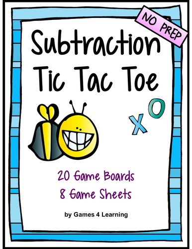 Subtraction Facts Tic Tac Toe Subtraction Games