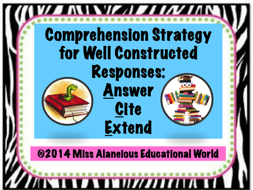 Comprehension Strategy: ACE Those Questions!