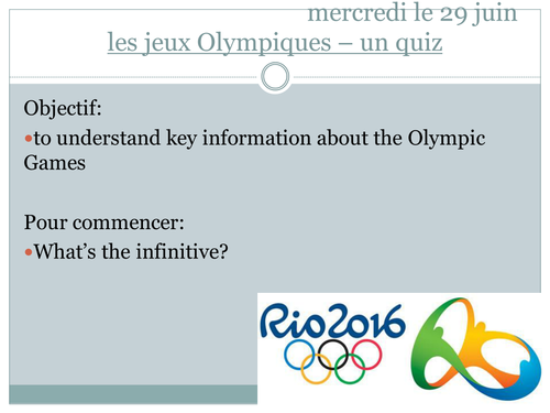 les jeux Olympiques - quiz (simple future)