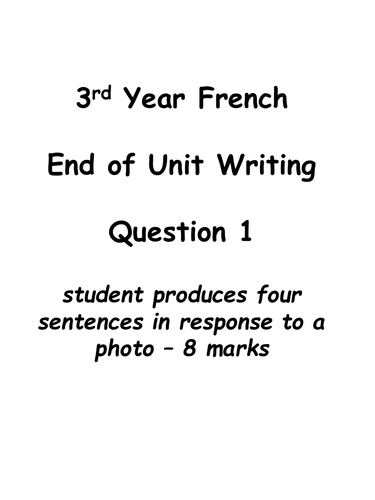 Year 9 TT3 End of Unit Writing Photo NEW GCSE