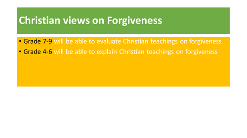 AQA Christian views on forgiveness 9-1