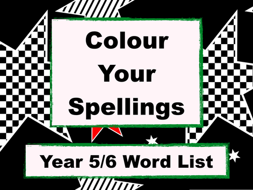Spellings To Colour - Year 5/6 Word List