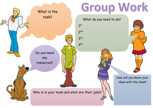 Group Work Place Mat ( Scooby Doo characters)