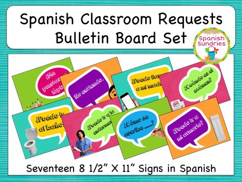 Spanish Classroom Requests Bulletin Board Set