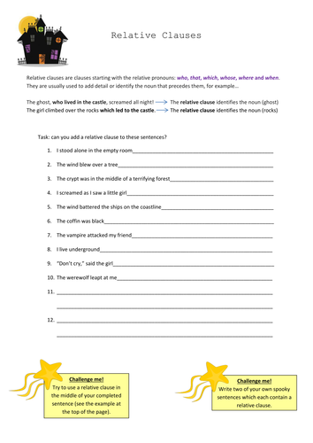 Relative Clauses - year 7 - SPAG - English