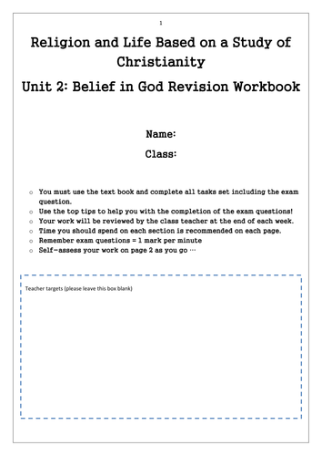 EDEXCEL Religion and Life Unit 2: Revision Workbooks. One for each section