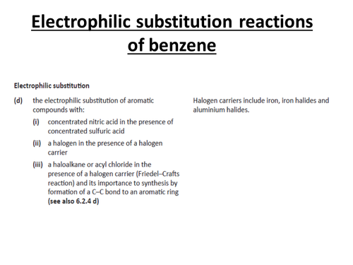 Electrophilic substitution (Nitration, Bromination) - OCR A Level Chemistry (Aromatic Chemistry)