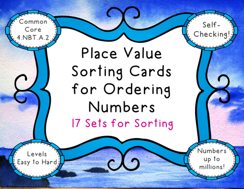 Place Value - Fun Card Sorting Activity for Comparing and Ordering Numbers