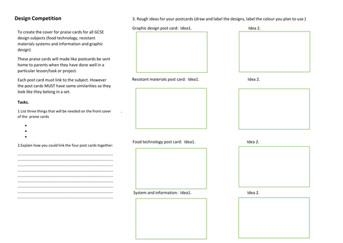 design your own praise cards task