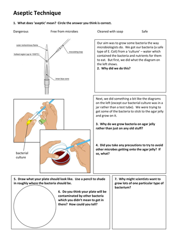 Aseptic plating on agar