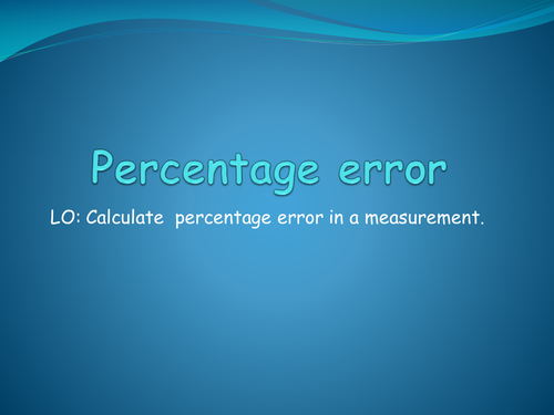 Percentage error