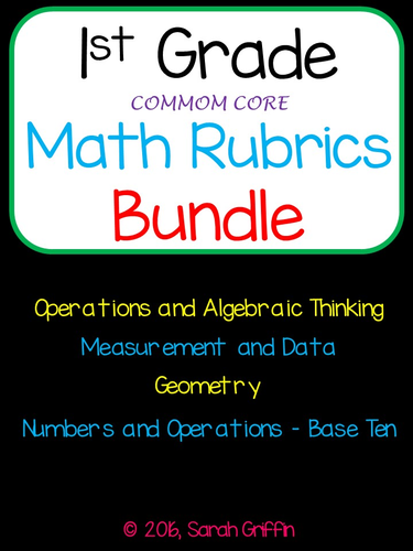 1st Grade Math Rubrics for Common Core 