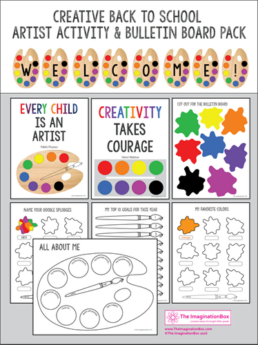 Back To School 'All About Me', Artist Themed Creative  Activities and Decor