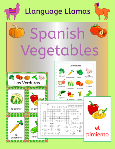 Spanish Vegetables Vocabulary - Las Verduras