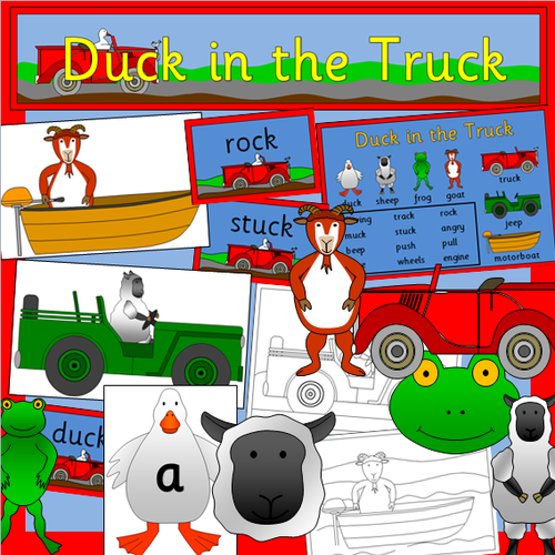 Duck in the Truck story pack- rhyming words