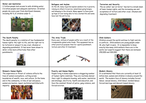 What big issues affect the world today? Campaign for poverty, child soldiers, slavery.