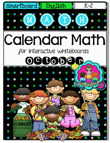 SMARTBOARD Calendar Math- October FALL VERSION (English)