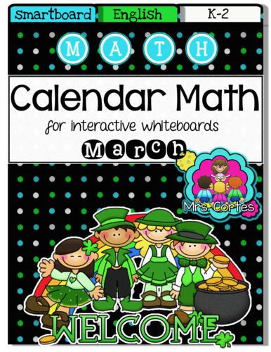 SMARTBOARD Calendar Math- March (English)