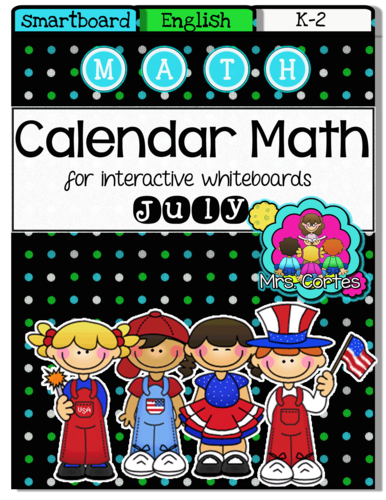 SMARTBOARD Calendar Math- July (English)