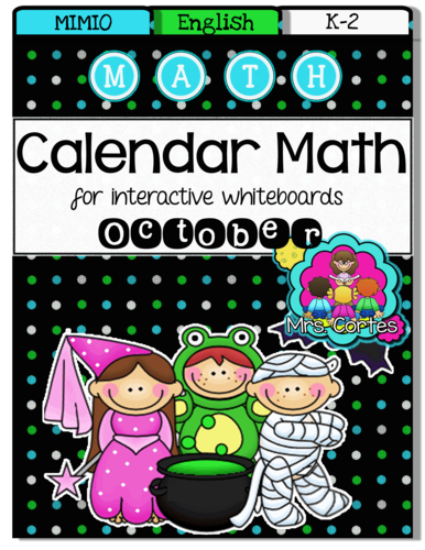 MIMIO Calendar Math- October HALLOWEEN VERSION (English)