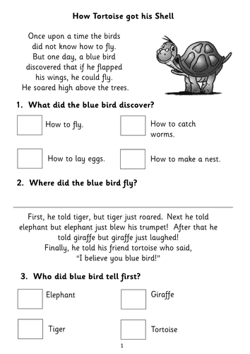 Five KS1  Fiction Reading Comprehension Booklets  (based on popular children's stories)