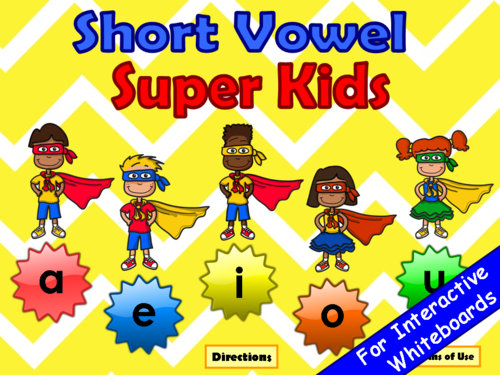 Short Vowels Super Kids  PowerPoint Game