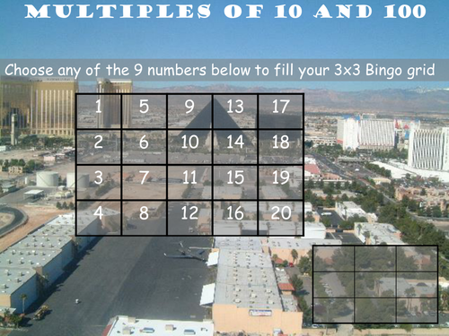 Multiplying by multiples of 10  Bingo