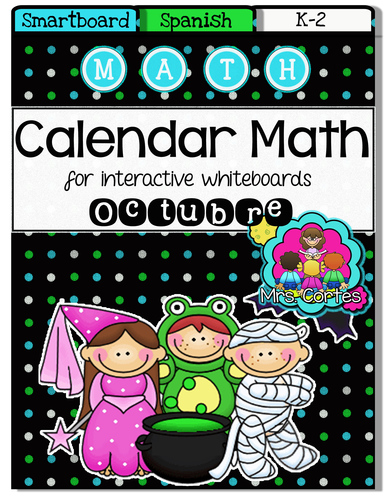 SMARTBOARD Calendar Math- Octubre HALLOWEEN VERSION (Spanish)