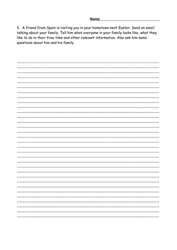 Carta Describe tu familia