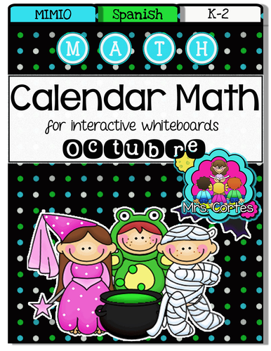 MIMIO Calendar Math- Octubre HALLOWEEN VERSION (Spanish)
