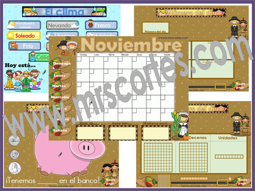 EASITEACH Calendar Math- Noviembre (Spanish)