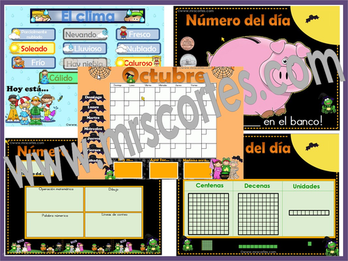 EASITEACH Calendar Math- Octubre (Spanish)