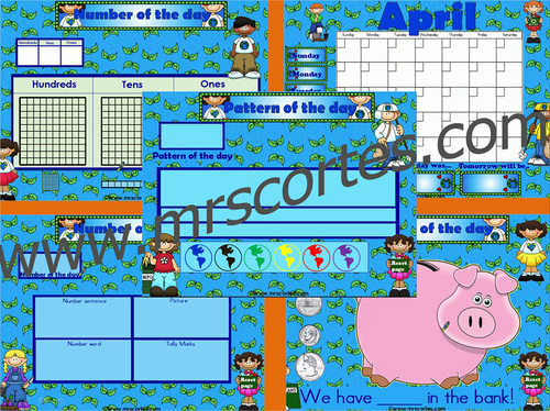  EASITEACH Calendar Math- April (English)