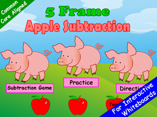 Subtraction Five Frame PowerPoint Game
