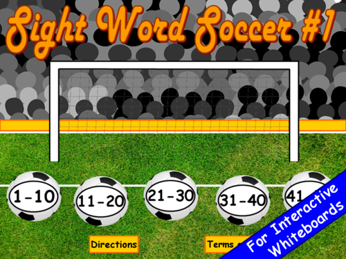 Sight Words Soccer #1 PowerPoint Game