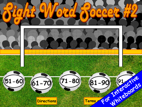 Sight Words Soccer #2 PowerPoint Game