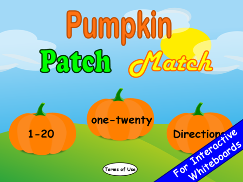 Pumpkin Patch Match Numbers (1-20) PowerPoint Game 