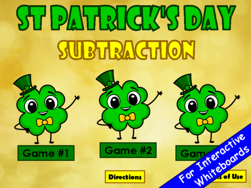 Subtraction St Patrick s Day PowerPoint Game Teaching Resources