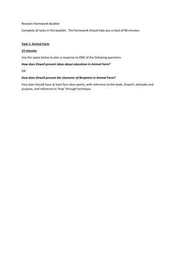 Year 10 revision Homework Pack AQA GCSE from 2016