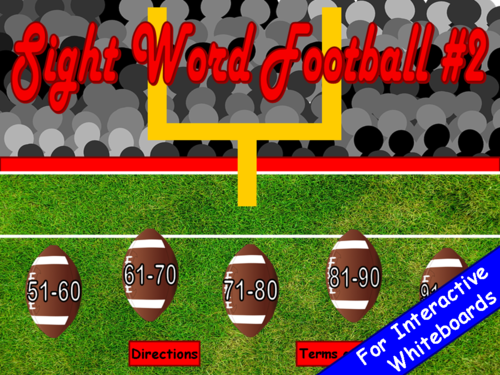 Sight Words Football #2 PowerPoint Game