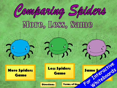 Comparing Numbers Spider PowerPoint Game