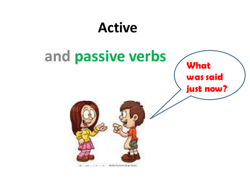 Active and passive verbs: Powerpoint and differentiated worksheet 