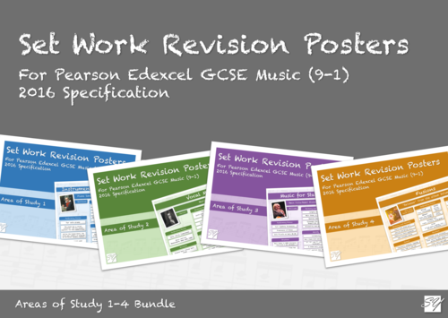 Set Work Revision Posters Bundle for Pearson Edexcel GCSE Music (2016 Specification) - Areas of Study 1-4