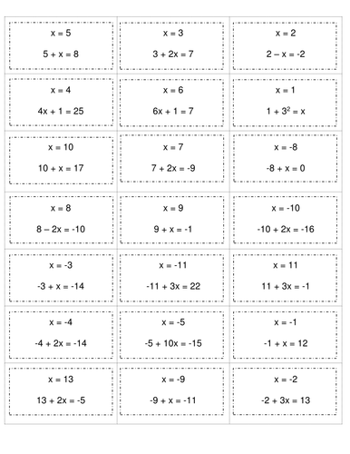 Loop game - Solving one and two step equations