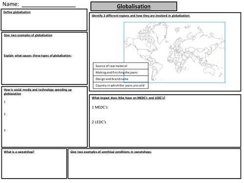 Variety of globalisation A3 revision broadsheets