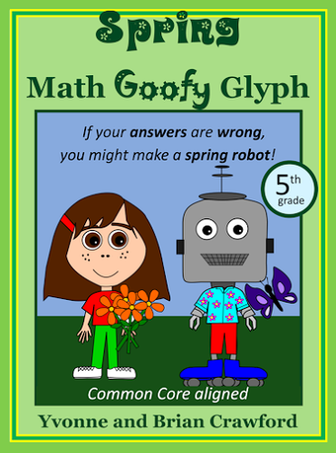 Spring Math Goofy Glyph (5th grade Common Core)