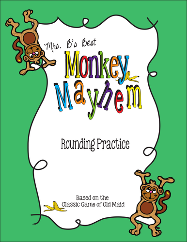 Monkey's Mayhem Card Game: Rounding Practice
