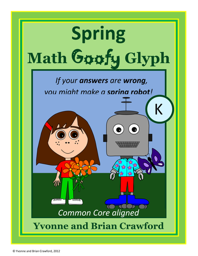 Spring Math Goofy Glyph (Kindergarten Common Core)