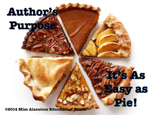 The Author's Purpose: It's As Easy As Pie!