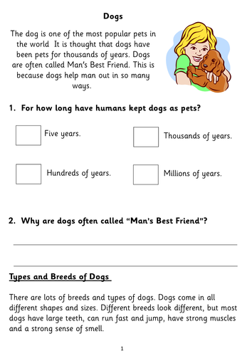 Five Fiction/Non Fiction Reading Comprehension Booklets for KS1 by ...